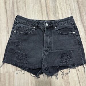 H&M Black Denim Cut-off Shorts